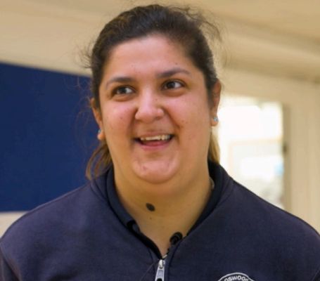 Holly working with children